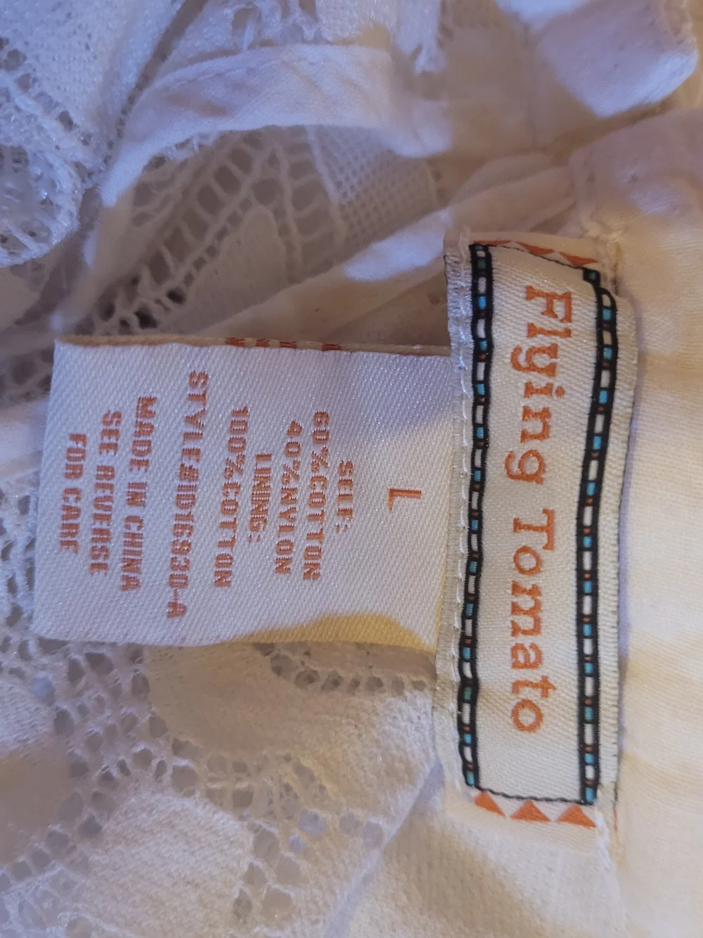 Flying Tomato Ivory Lace V-Neck Midi Dress - Picture 7 of 7